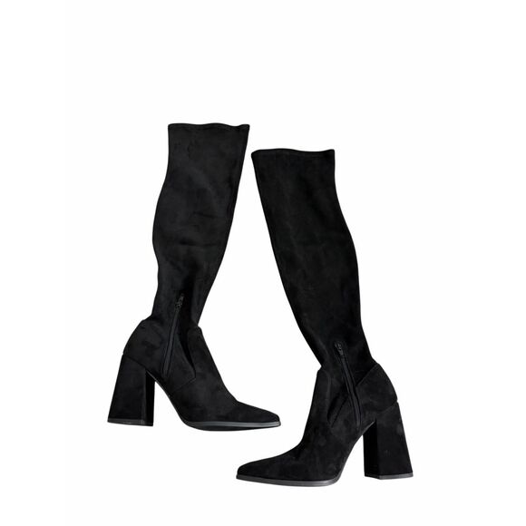 Steve Madden Tanzee Black Over The Knee Boots Size 9.5 Fabric Upper NEW - Picture 3 of 8